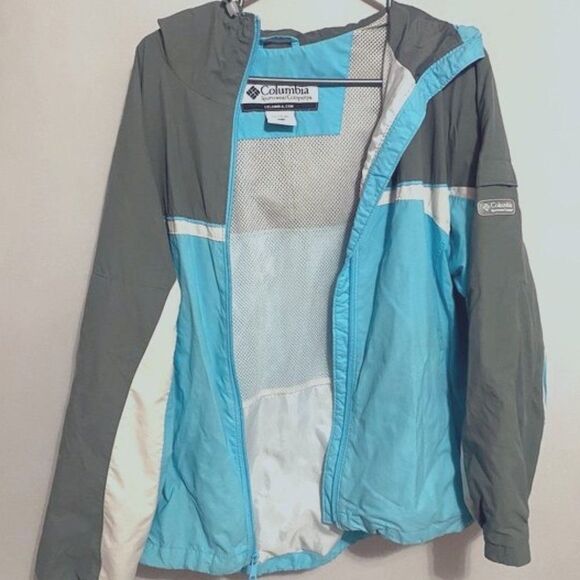 Columbia Blue & Grey Windbreaker Spring Jacket Coat Women's Size‎ Large - Picture 2 of 8